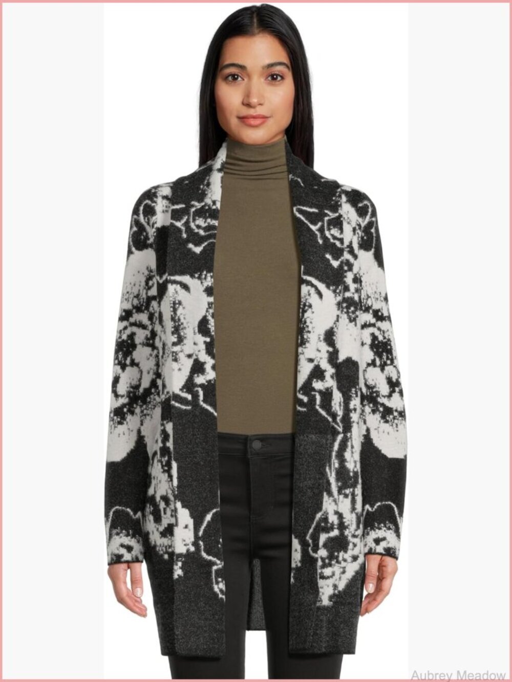 Long Sleeve Open Front Shawl Cardigan Sweater Coatigan M
